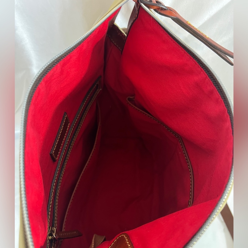 Dooney & Bourke Tan Crossbody Bag with Brown Trim HOBO BAG - Picture 9 of 12
